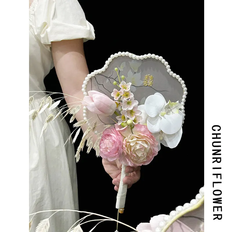 Orchid Phalaenopsis - New Chinese-style bouquet bride fan engagement