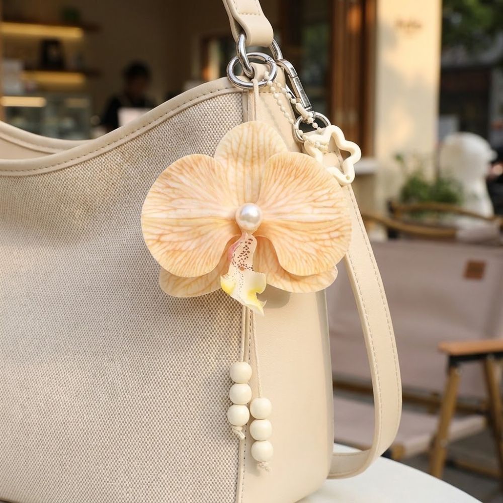 Orchid Phalaenopsis - Creative Simulation Flower Orchid Keychain Backpack