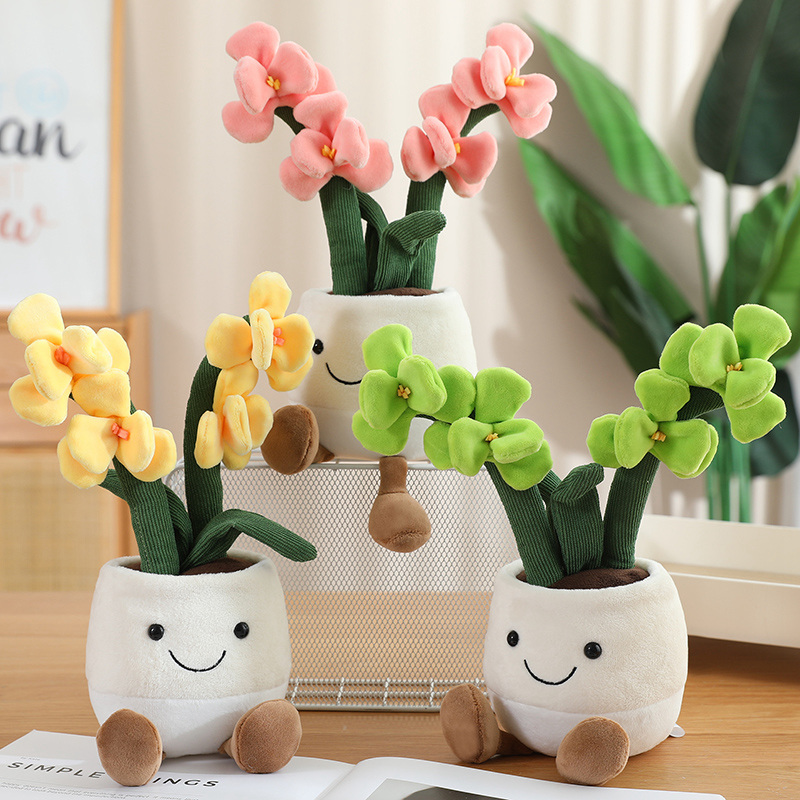 Kawaii Plush Potted Flower Toy - đánh giá và giá Orchid Phalaenopsis