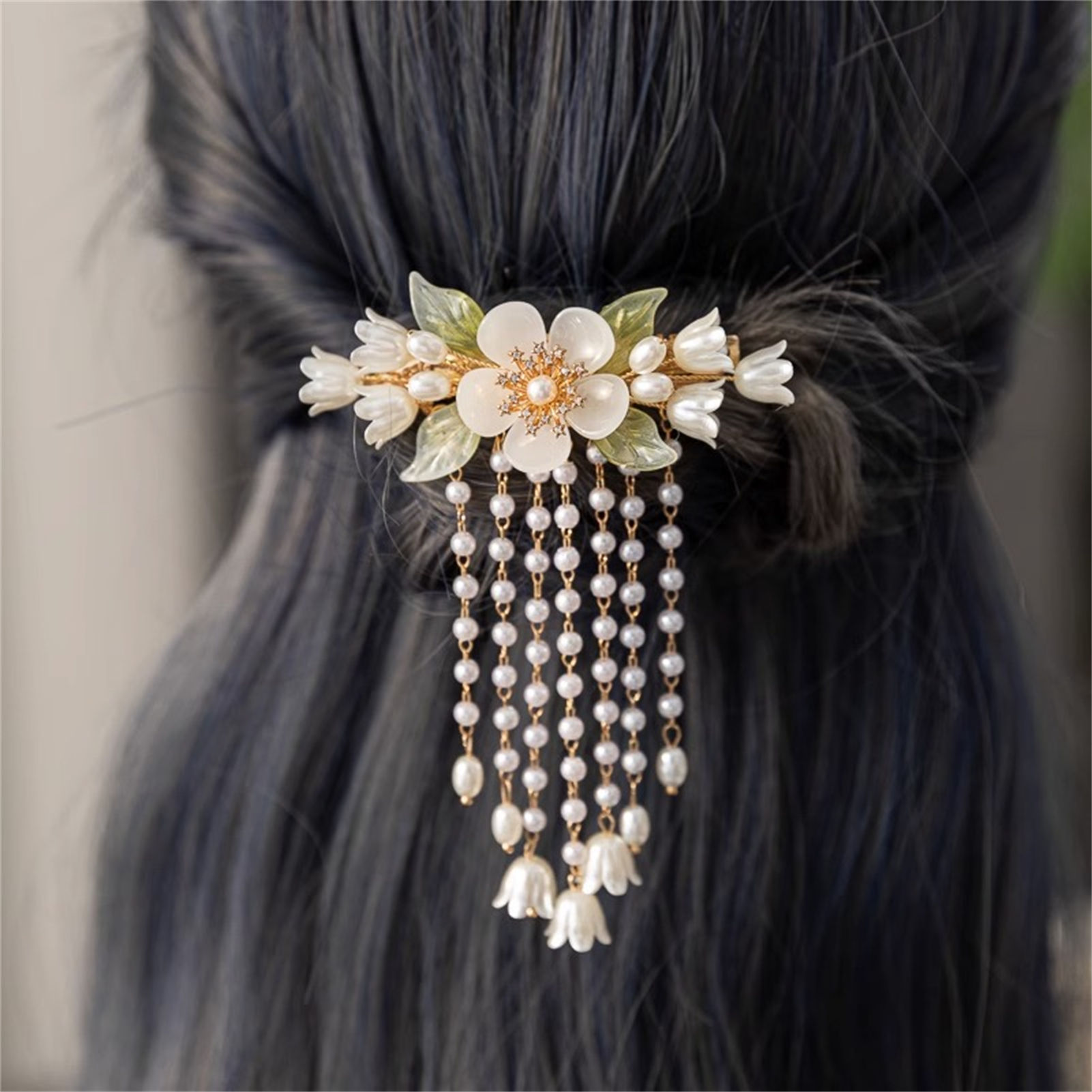 Vintage Flower Tassel Hair Cli - đánh giá và giá Orchid Phalaenopsis